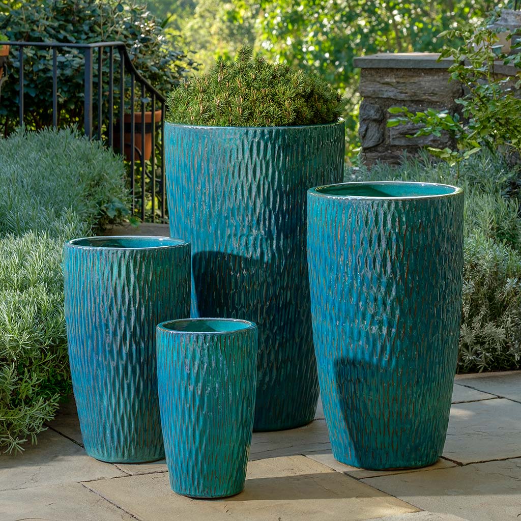 Rivulet Planter - Blue Jade - S/4