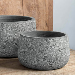 Campania Etched Daisy Planter Set of 4