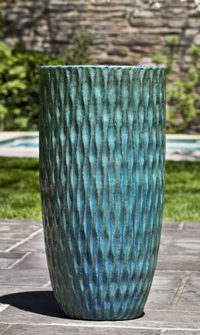 Campania Round Palisades Planter - Weathered Copper