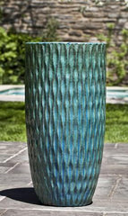 Campania Round Palisades Planter - Weathered Copper
