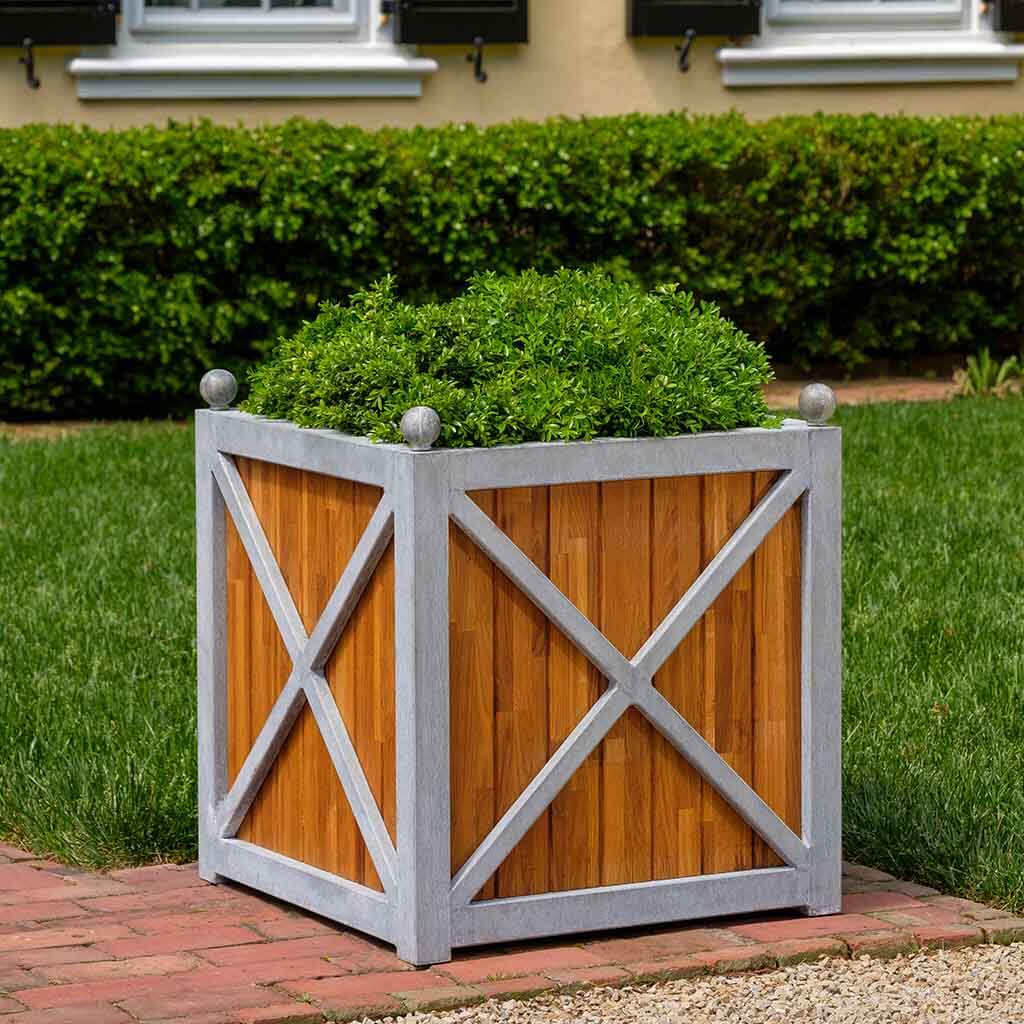 Campania Square Villandry Planter with Oak