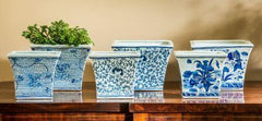 Campania Flared Planter - Blue and White Mix - Set of 6