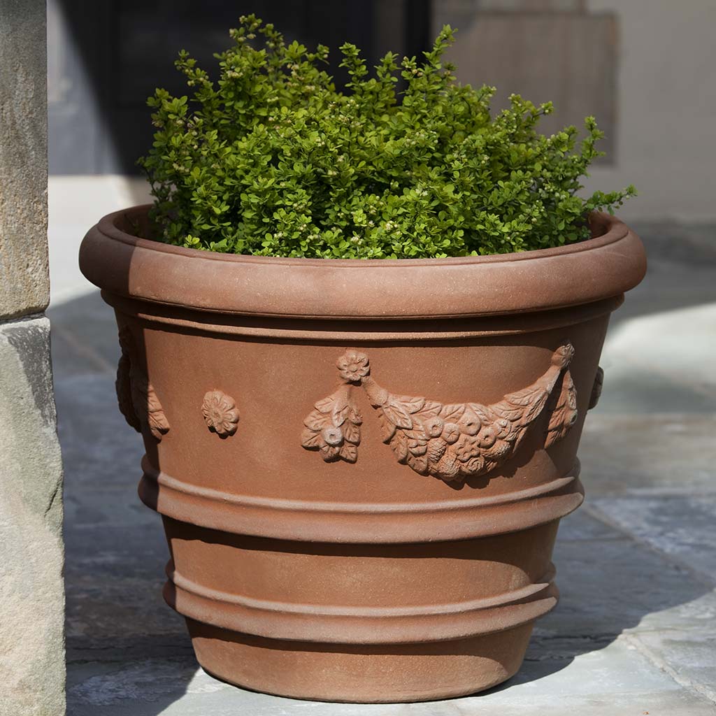 Campania Garland Rolled Rim Planter - Terra Rosa - Set of 4