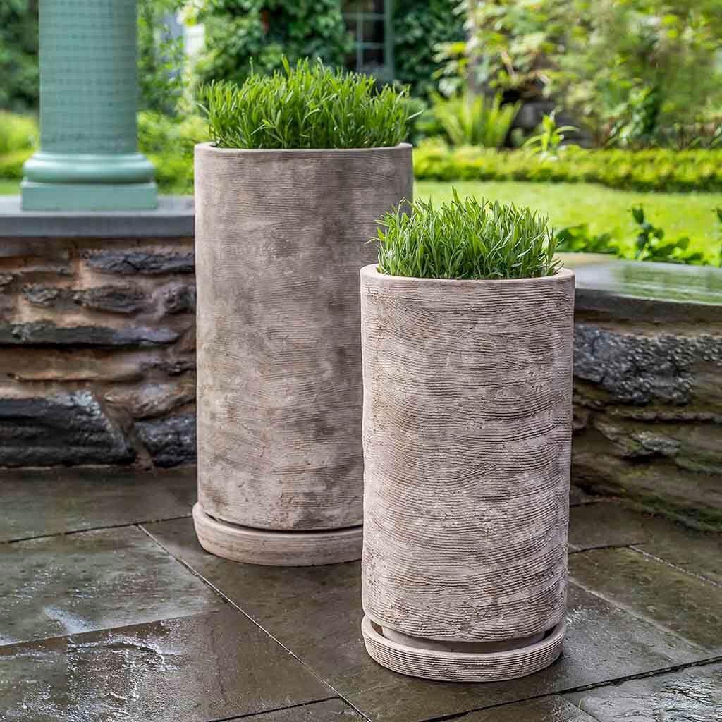 Campania Sgraffito Planter, Tall  Antico Terra Cotta