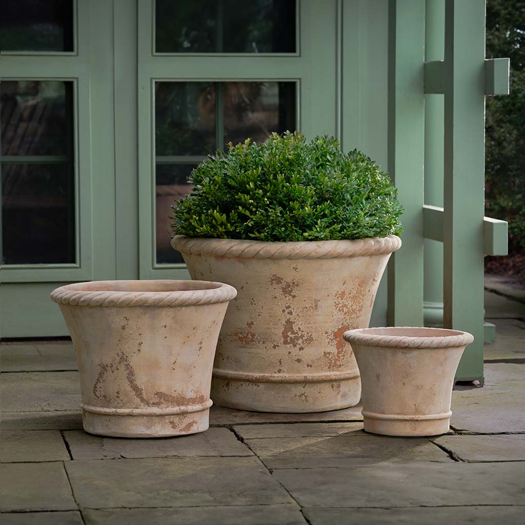 Campania Corda Planter, Tall  Antico Terra Cotta