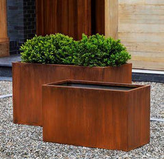 Campania Steel Tall Cube Planter - Steel - Set of 2