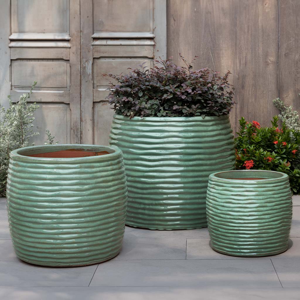 Campania Montauk Planter, Tall  Sea Green