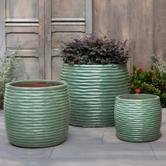 Campania Montauk Planter, Tall  Sea Green