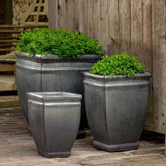 Campania Square Rolled Rim Planter Set of 3