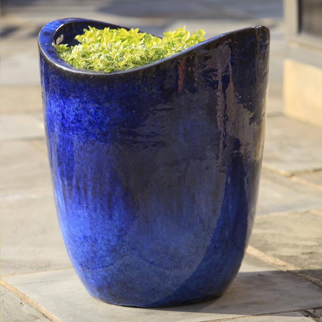 Campania Tall Sorriso Planter - Riviera Blue - Set of 3
