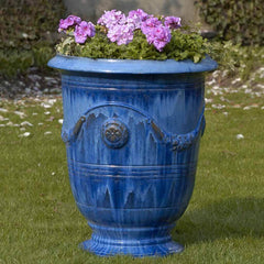 Campania Anduze Urn - Riviera Blue - Set of 3