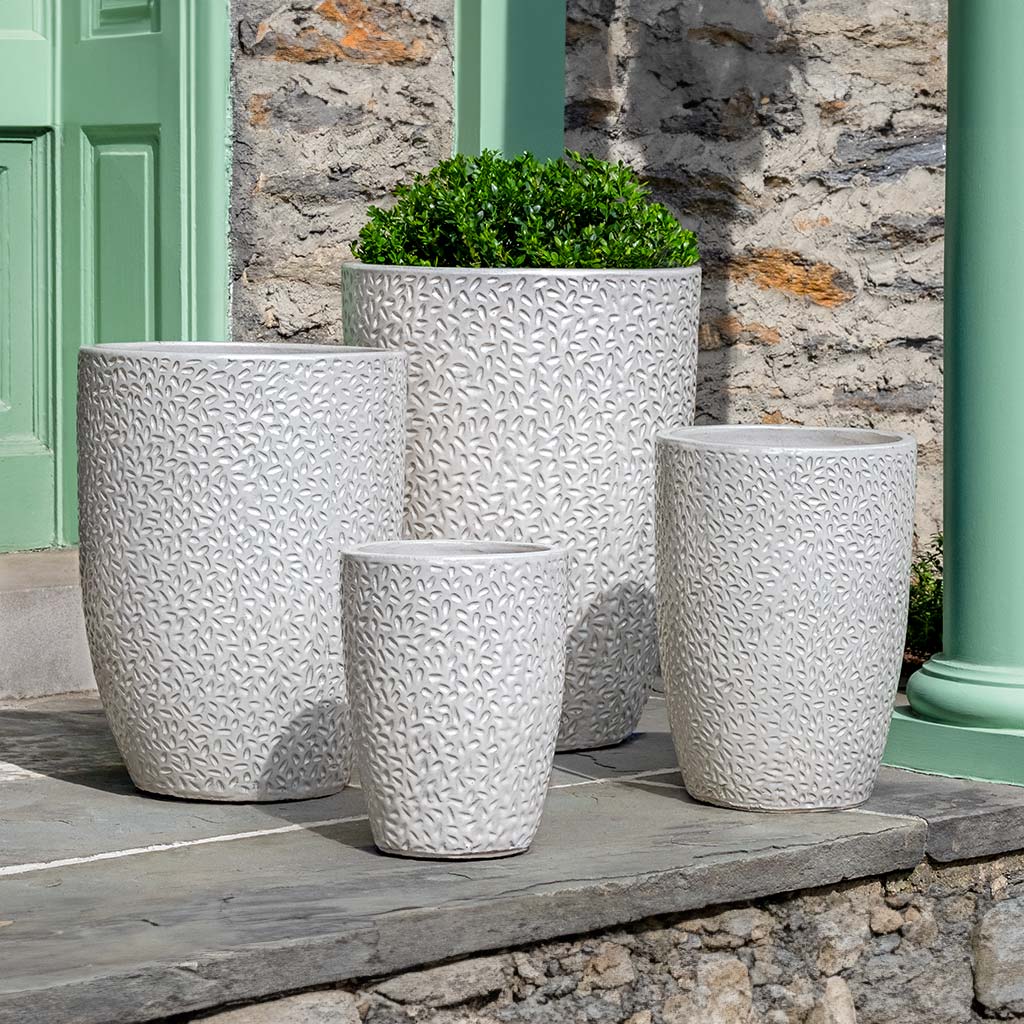 Campania Falling Petals Planter, Tall  Pearl
