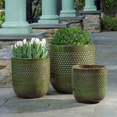 Campania Banded Coin Pot  Glacier Green