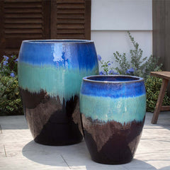 Cabana Planter - Running Blue - S/2