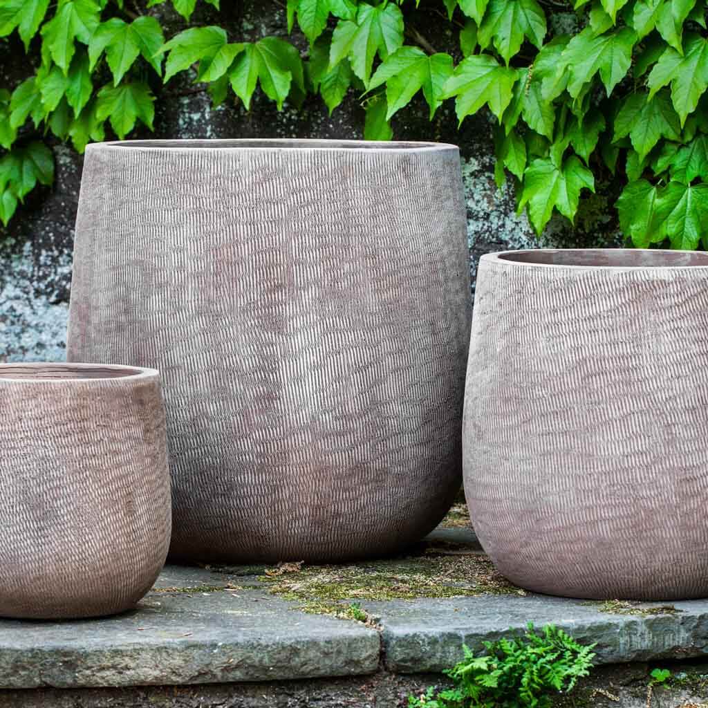 Campania Handspun Linen Planter - Antico Terra Cotta - Set of 3