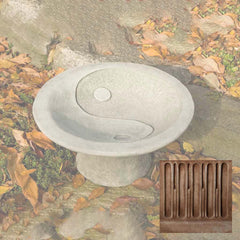 Campania Yin Yang Pedestal Birdbath