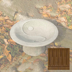 Campania Yin Yang Pedestal Birdbath
