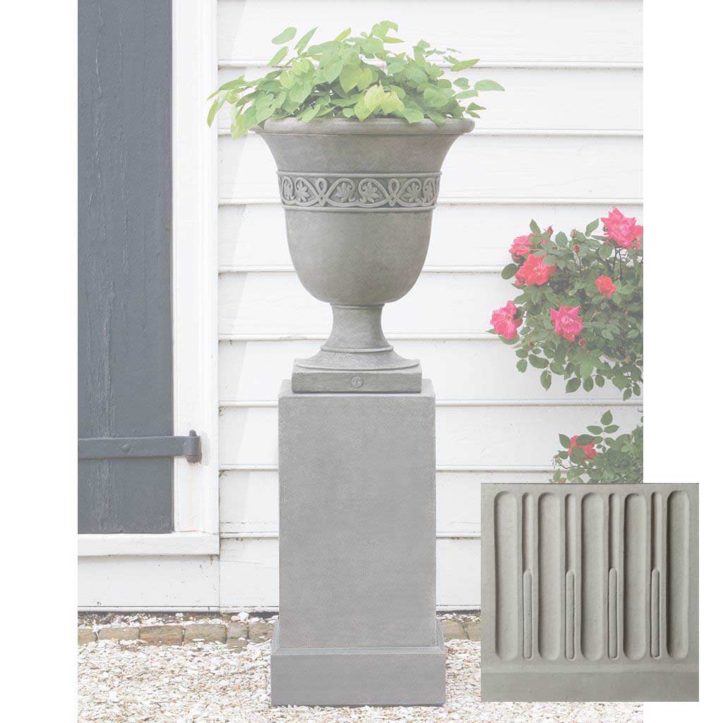 Wburg Strapwork Leaf Urn w/ Classic Tall Pedestal