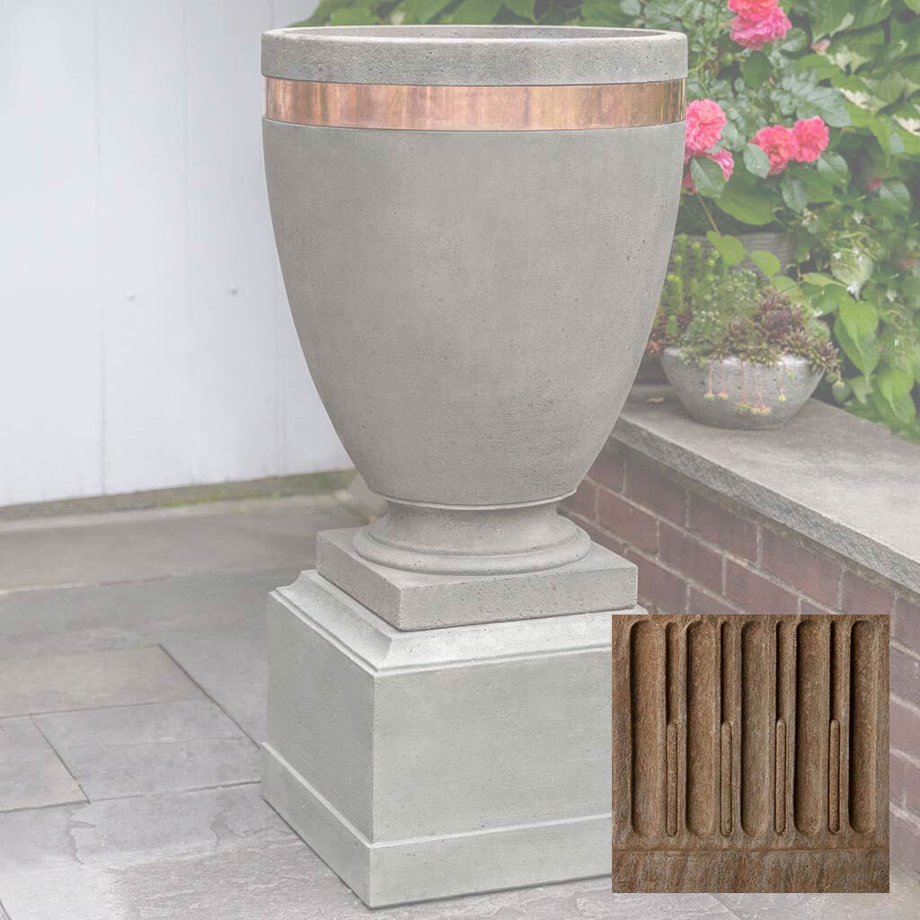 Moderne Tall Planter w/ Rustic 12 Pedestal