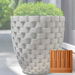 M Weave Tall Round Planter