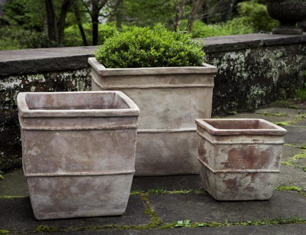 Photo of Campania Antico Square Planter - Antico Terra Cotta - Set of 3 - Exclusively Campania