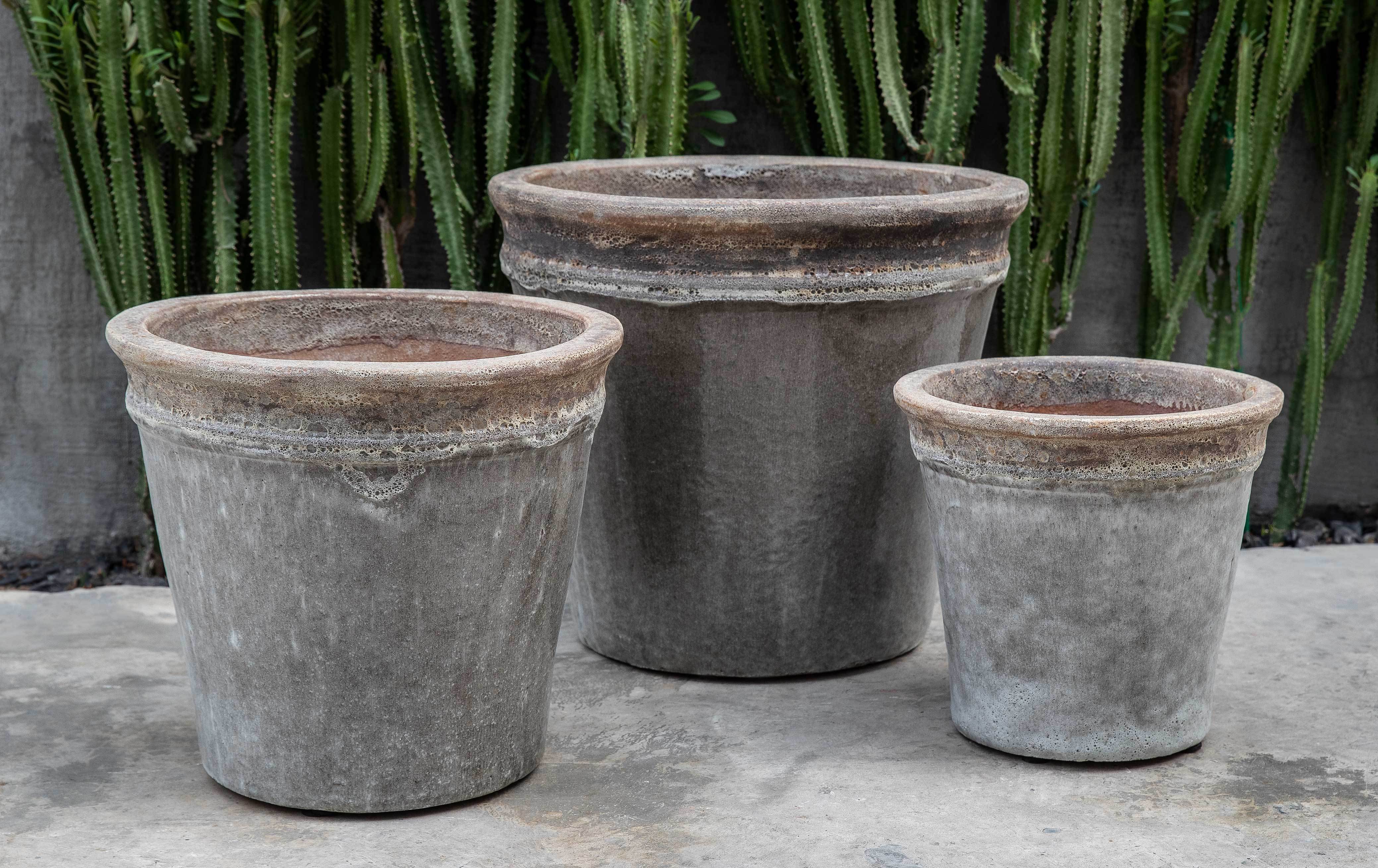 Photo of Campania Baia Planter - Beachcomber Grey Mist - Set of 3 - Exclusively Campania