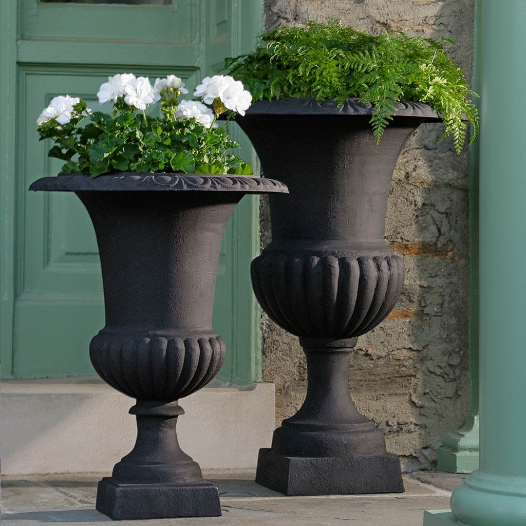 Photo of Campania Glasgow and Tall Wickford Urns - Exclusively Campania