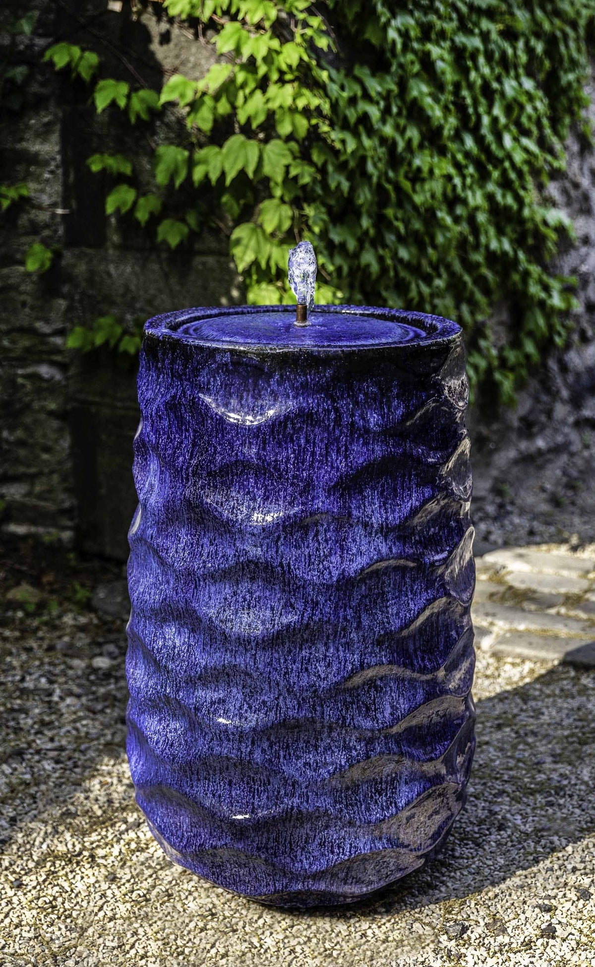 Photo of Campania Tall Rumba Fountain - Riviera Blue - Exclusively Campania