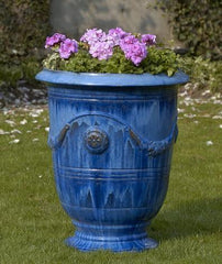 Photo of Campania Anduze Urn - Riviera Blue - Set of 3 - Exclusively Campania